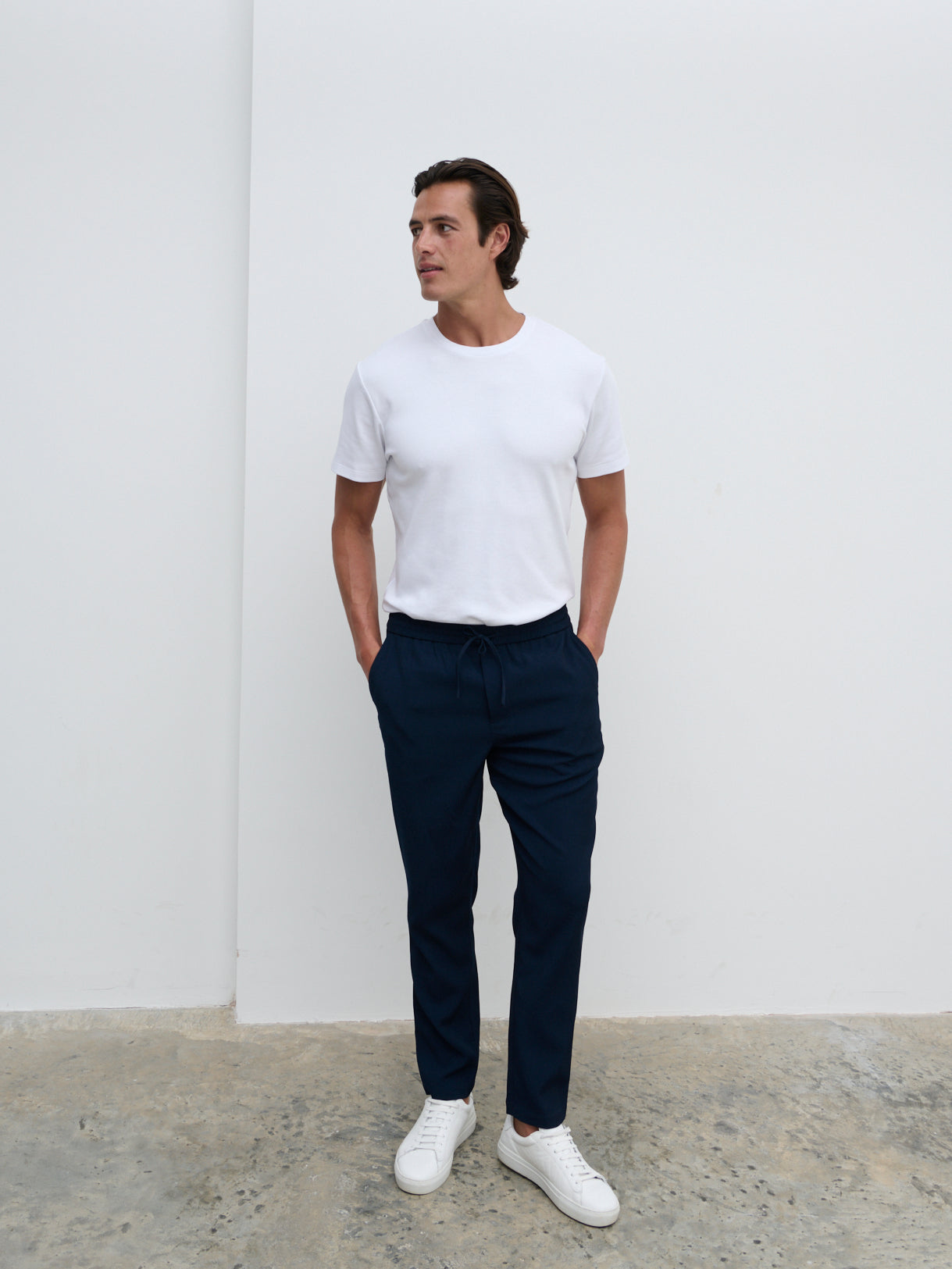 Timothe Drawstring Trouser - Navy