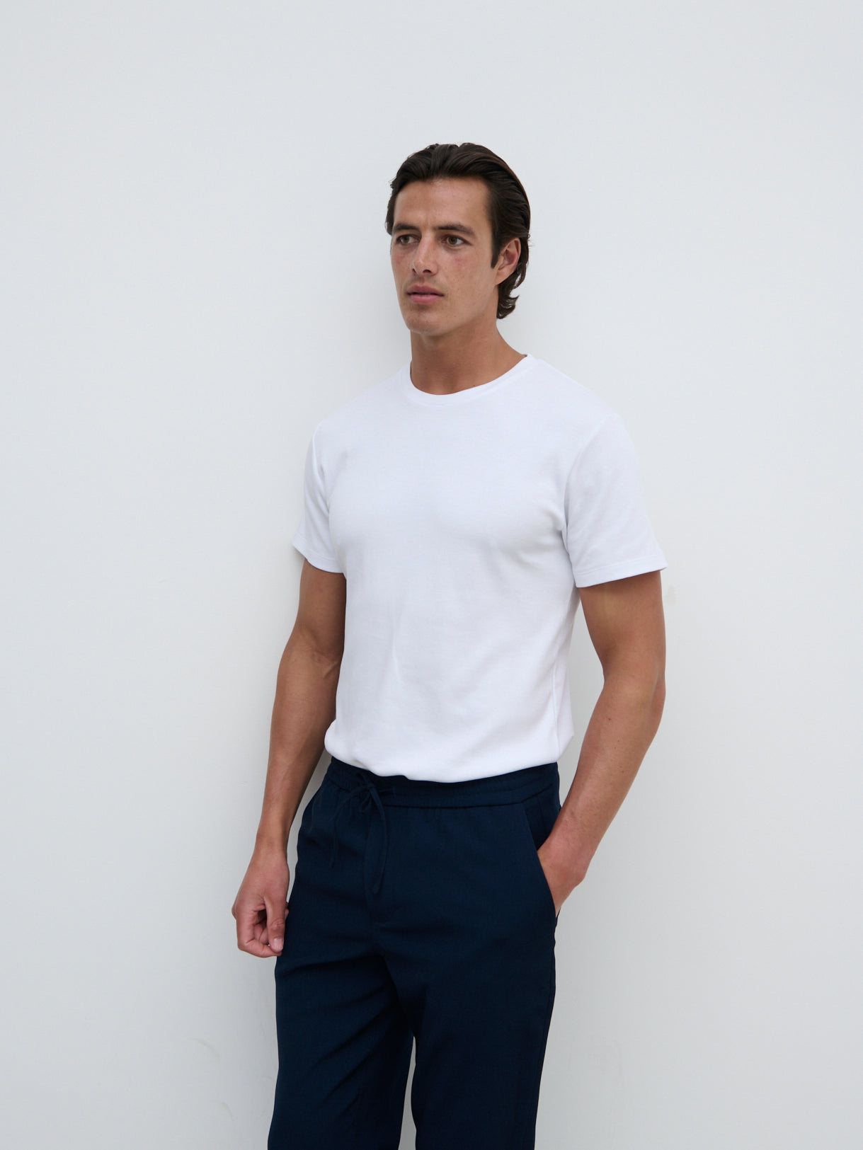 Seth Slim Fit Cotton T-shirt - White