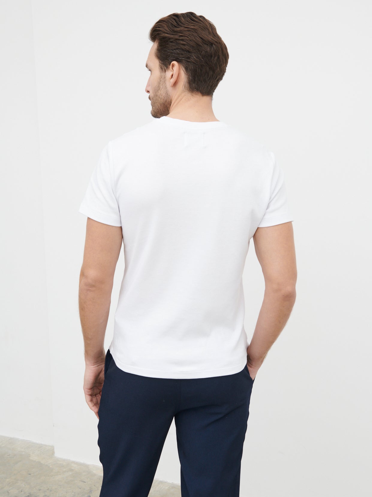 Seth Slim Fit Cotton T-shirt - White