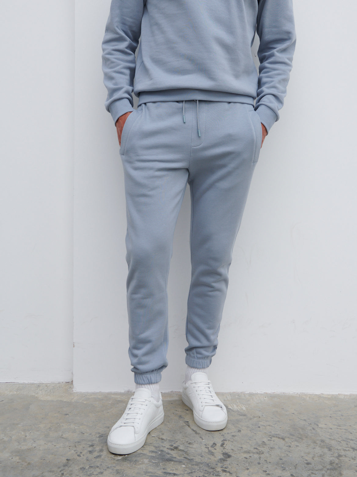 Sonny Relaxed Drawstring Joggers - Grey Blue