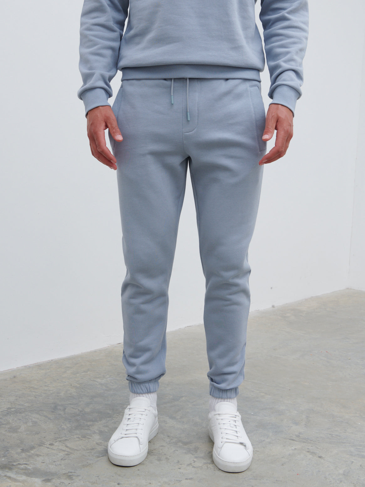 Sonny Relaxed Drawstring Joggers - Grey Blue