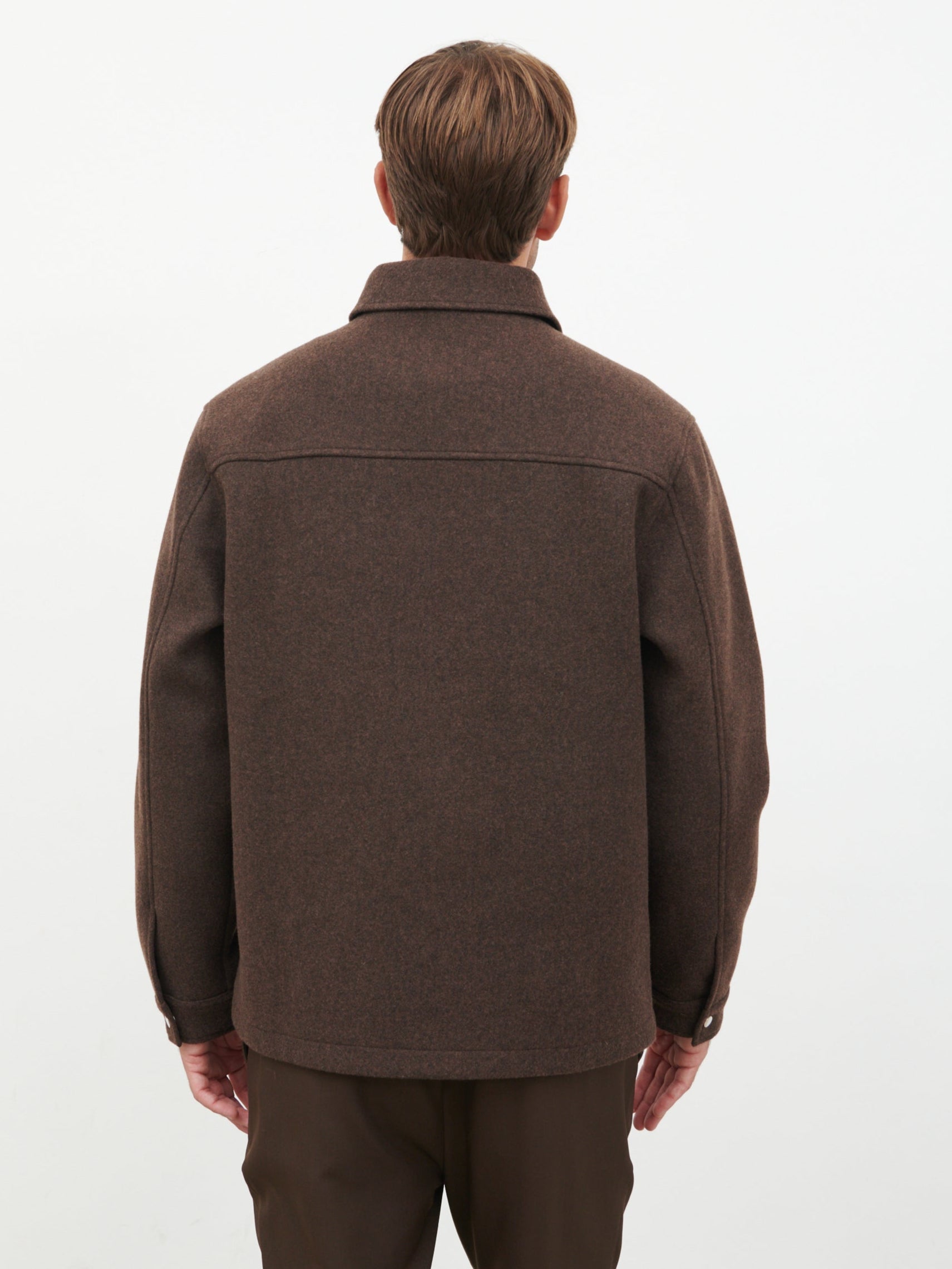 Stan Felted Zip Up Jacket - Chocolate Marl