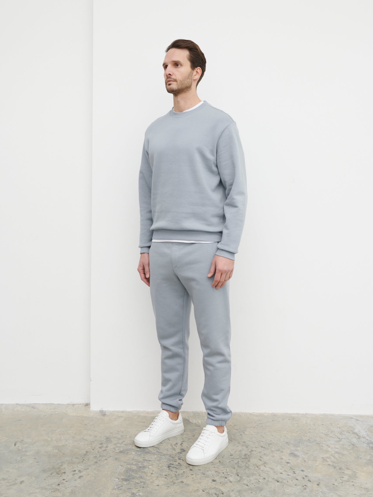 Joshua Cotton Sweatshirt - Grey Blue