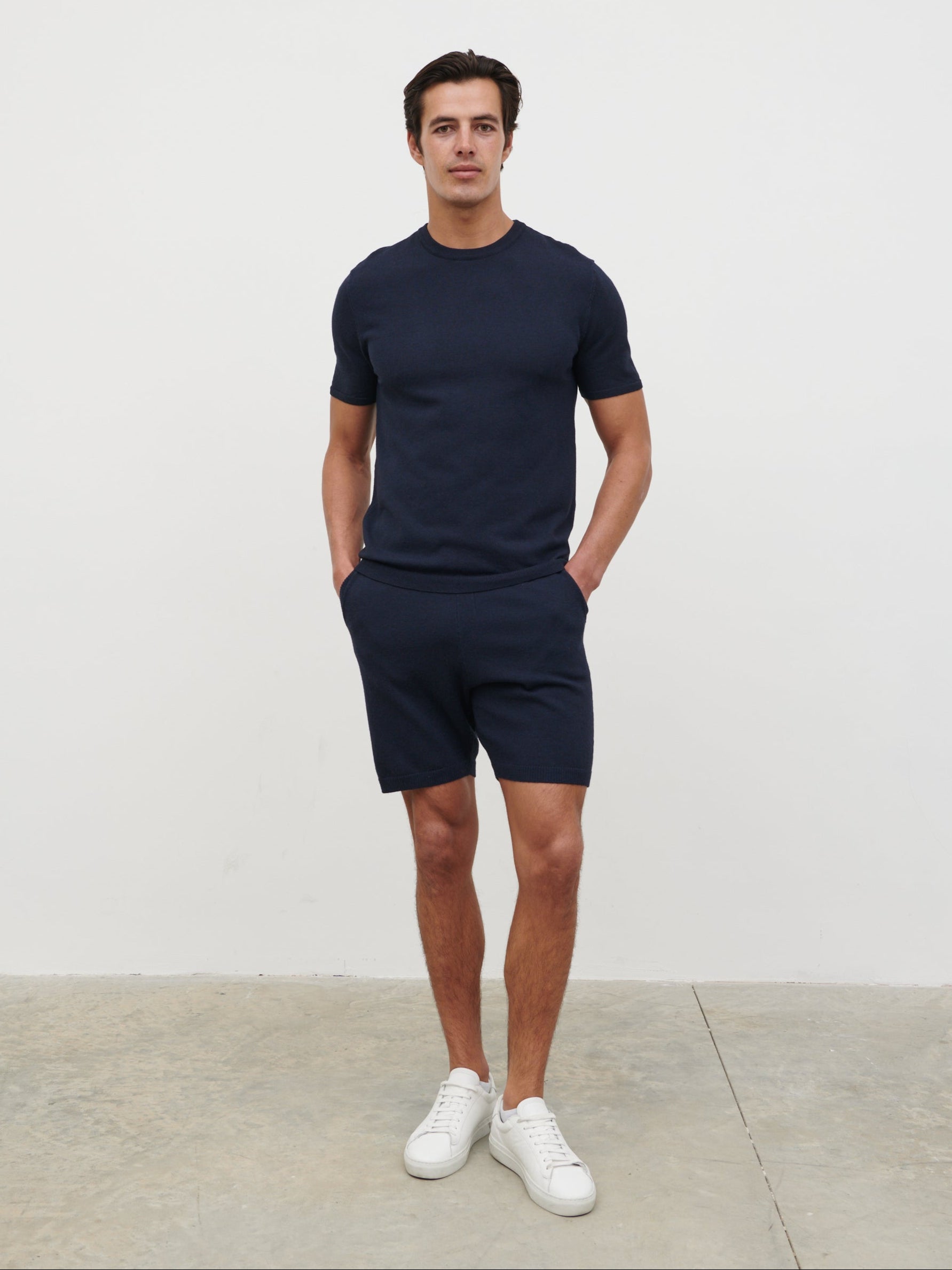 Teddy Knit Shorts - Navy