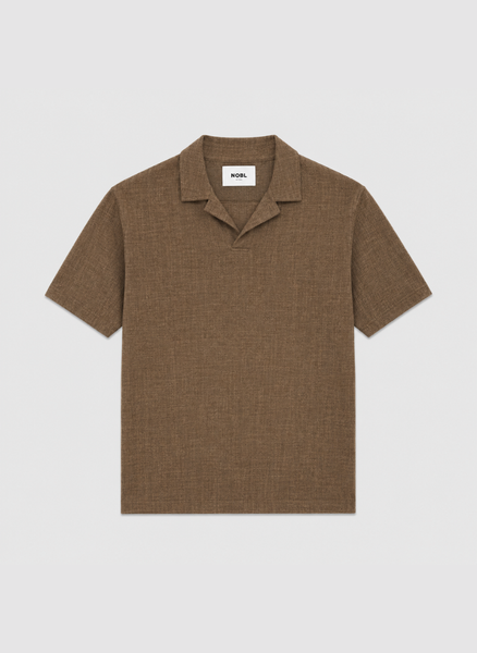 Thorley Textured Polo Top - Brown – Nobl