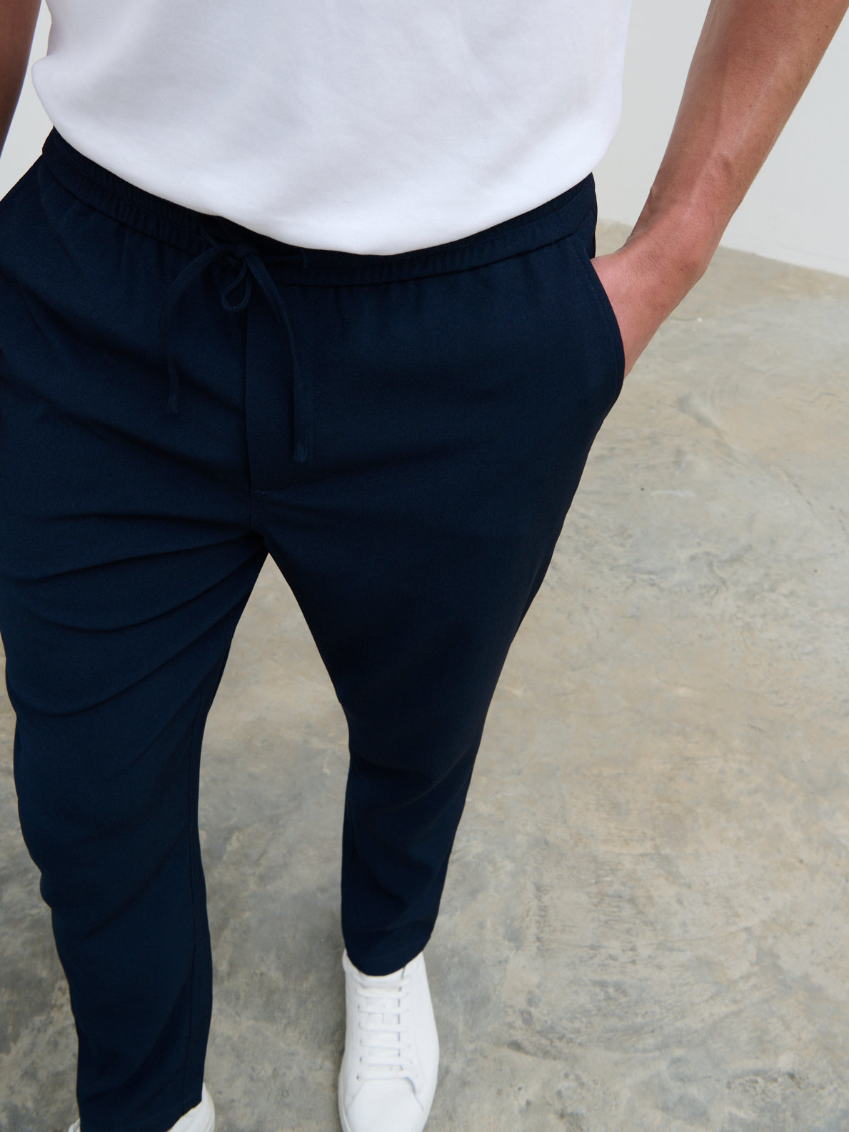 Timothe Drawstring Trouser - Navy