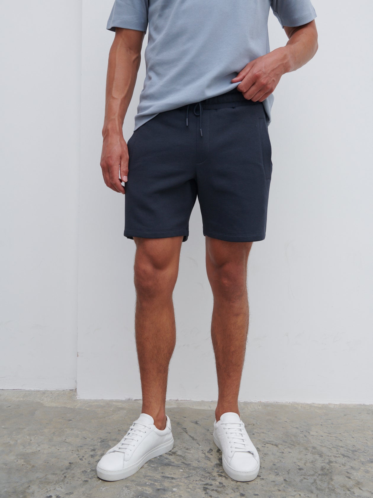 Rory Relaxed Drawstring Shorts - Blue Graphite