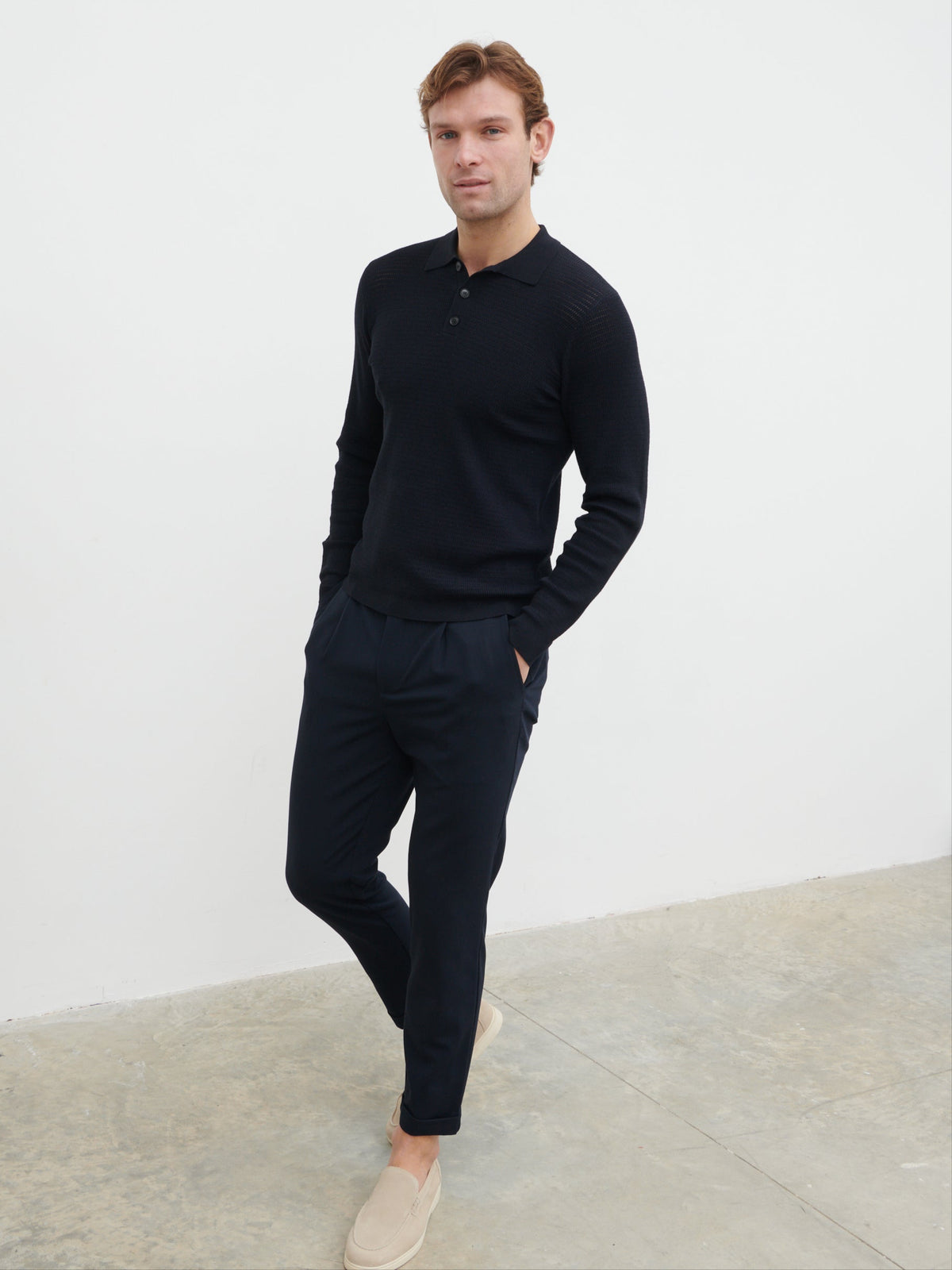 Tristan Openwork Knit Polo