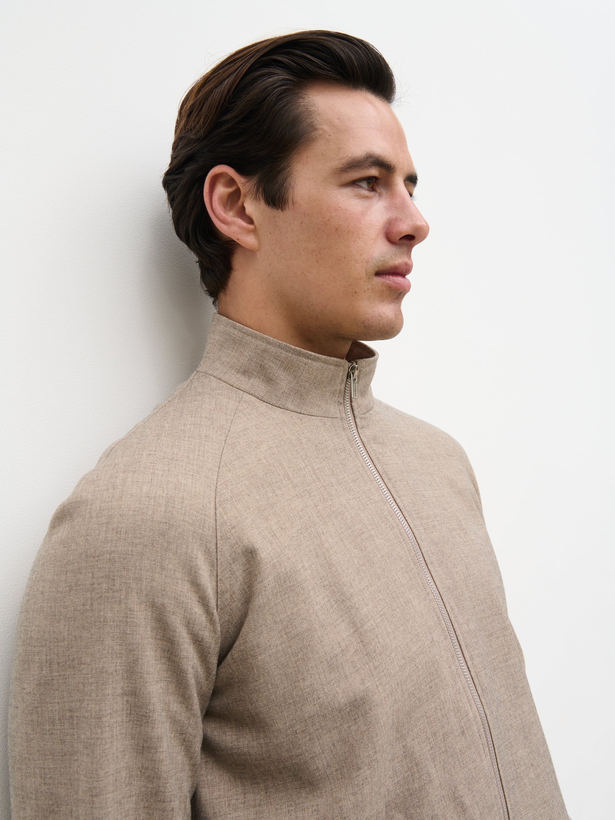 メンズウェア BRIEFING BEIGE TOUR HIGH NECK L Vincent High Neck Zip Jacket - Beige Marl – Nobl