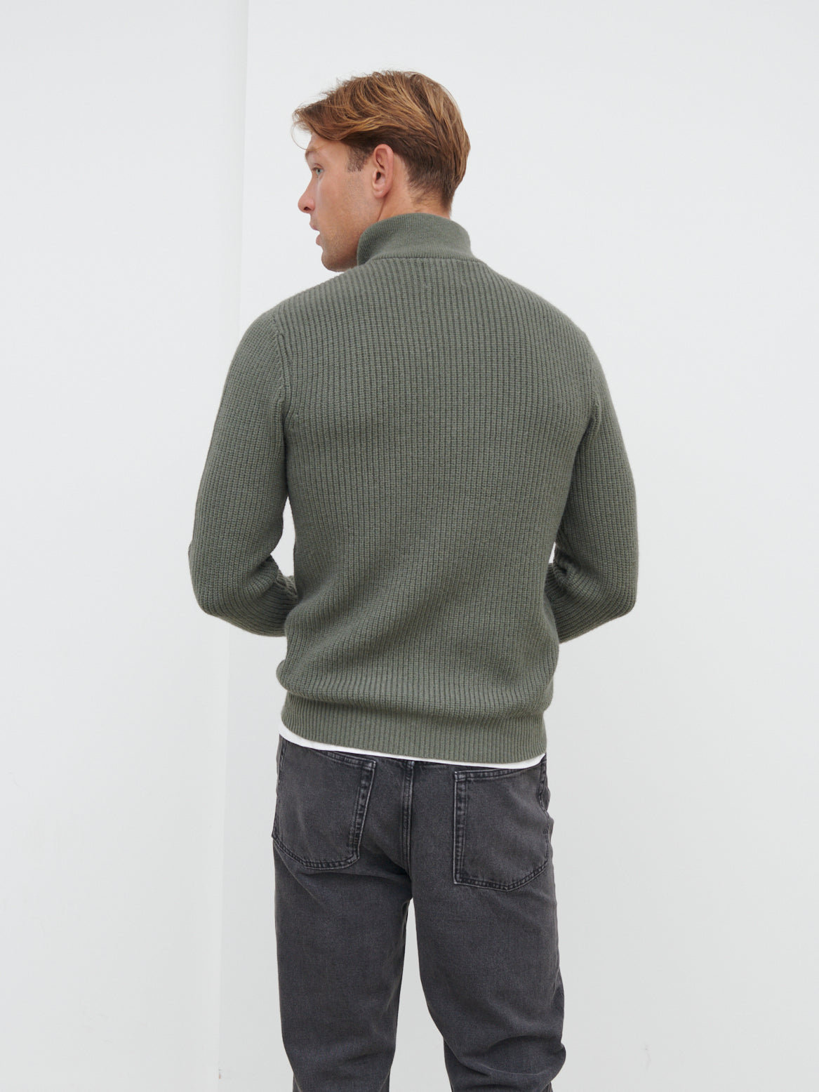 Zachary Half Zip Knit Jumper - Petrol Green