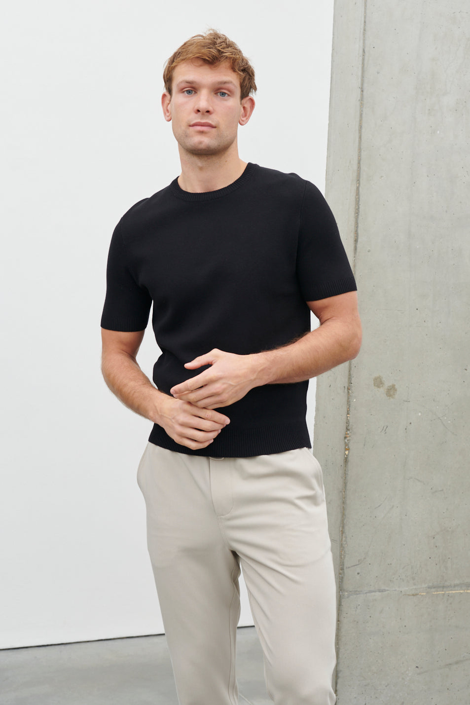 Roman Crew Neck Knit Top