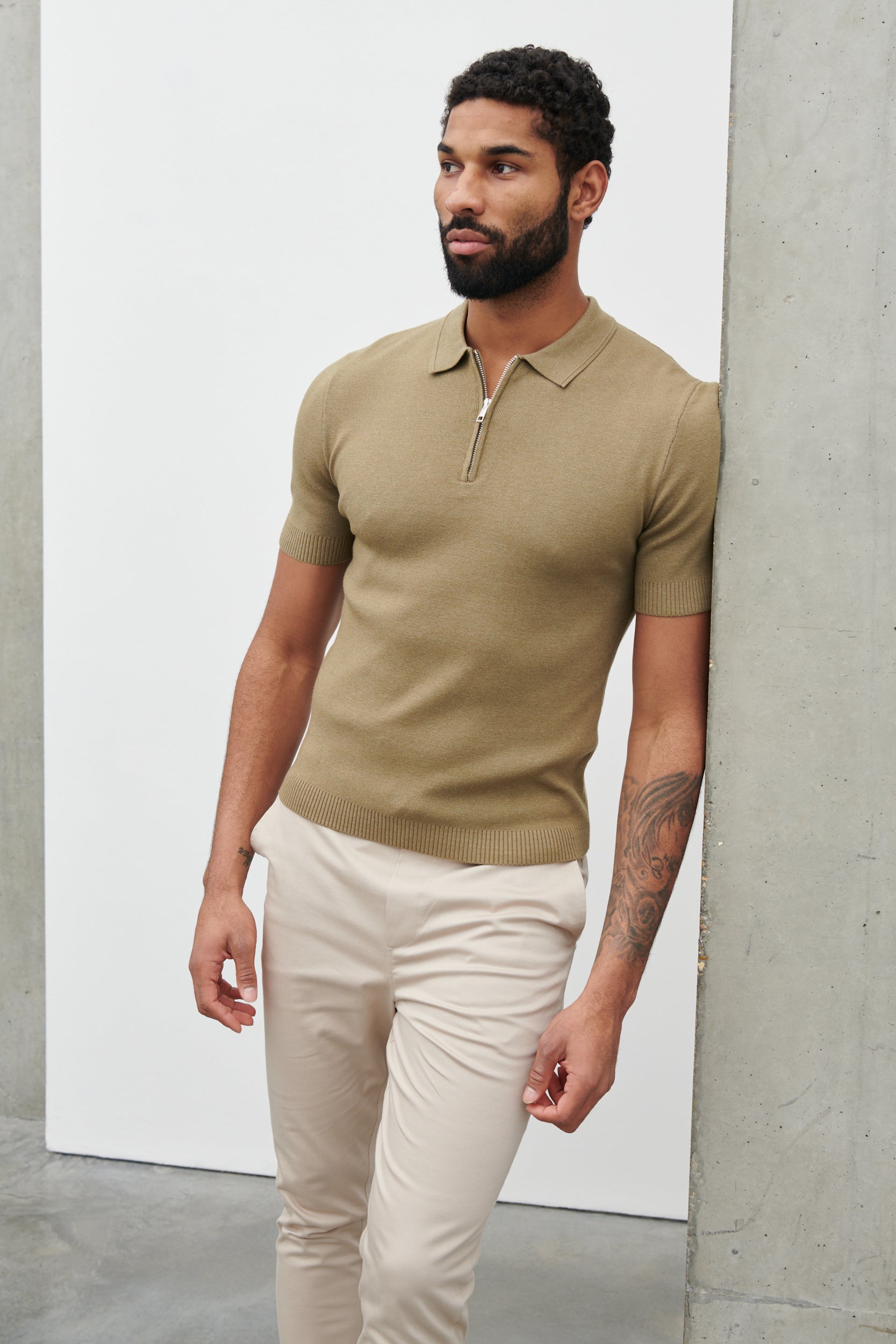 Jaxon Zip Polo Light Green