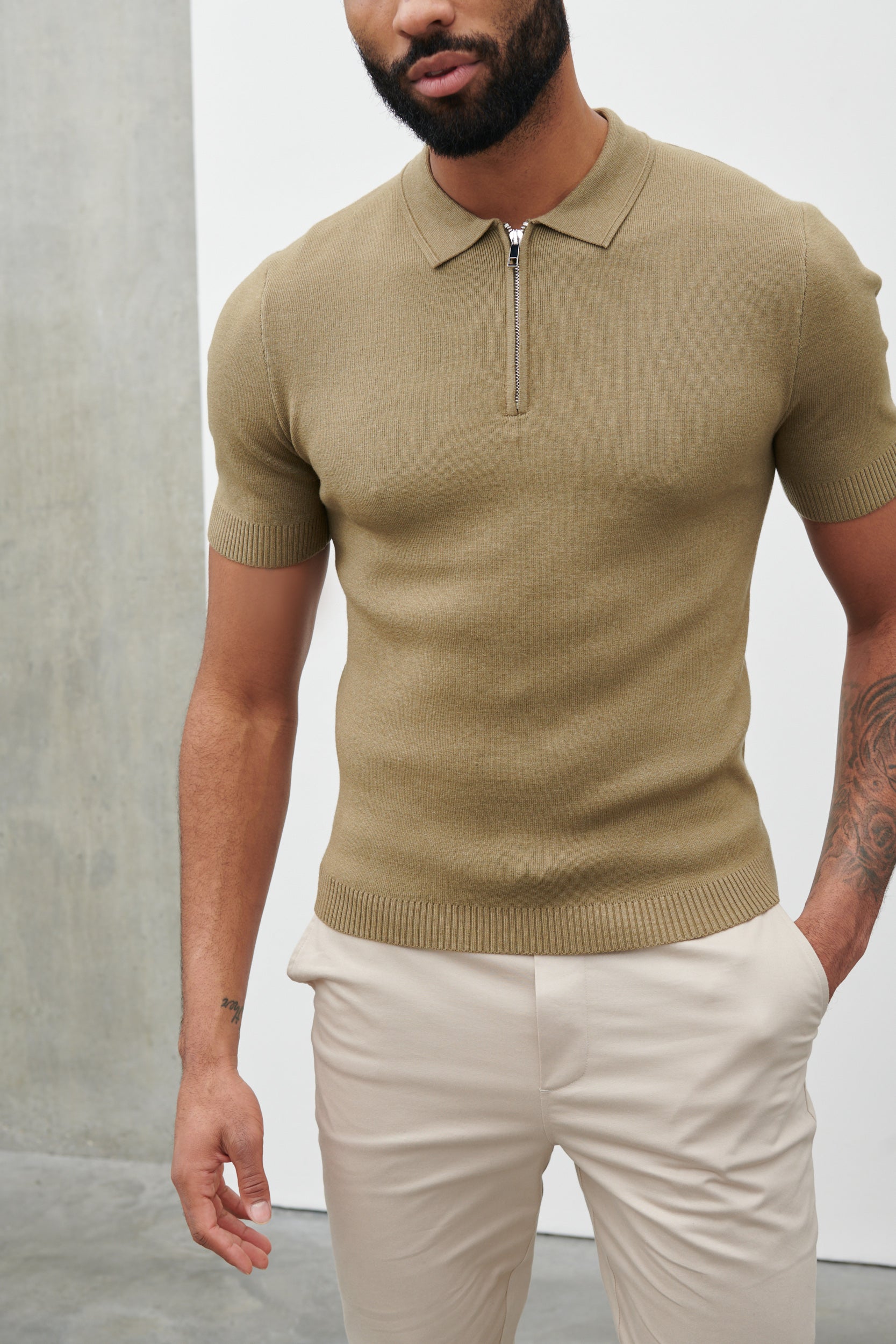 Jaxon Zip Polo - Light Green – Nobl